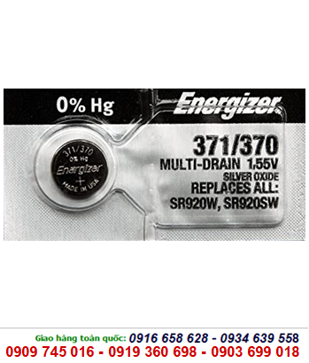 Energizer SR920SW, Pin đồng hồ đeo tay 1,55v Silver Oxide Energizer 371, SR920SW chính hãng